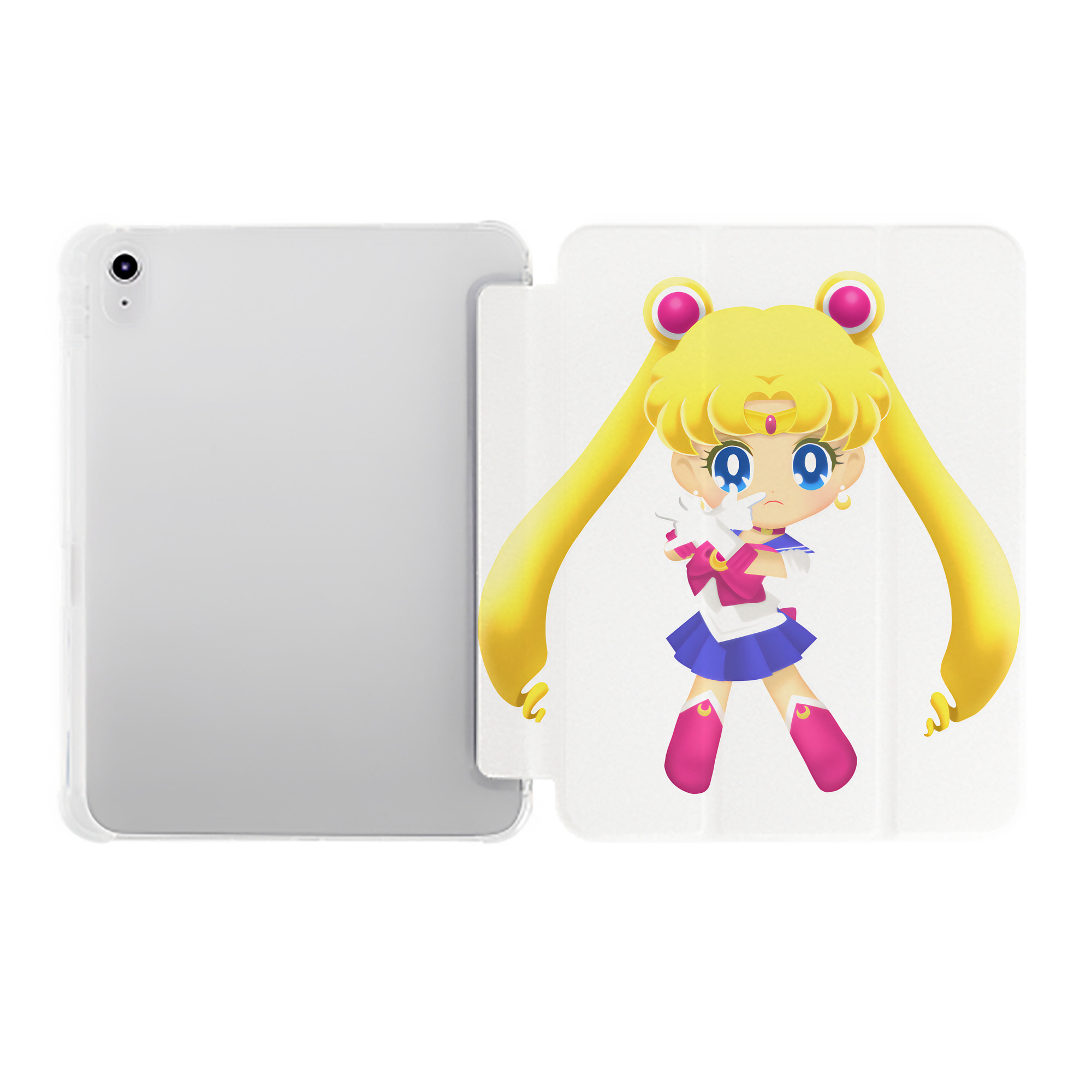 （画像用） 美少女戦士セーラームーン 月野 うさぎ つきの うさぎ Sailor Moon Tsukino Usagi IPad ケース ペン収納付き 三つ折りスタンド PUレザー×シリコン 対応機種9.5/10.5/10.9インチ